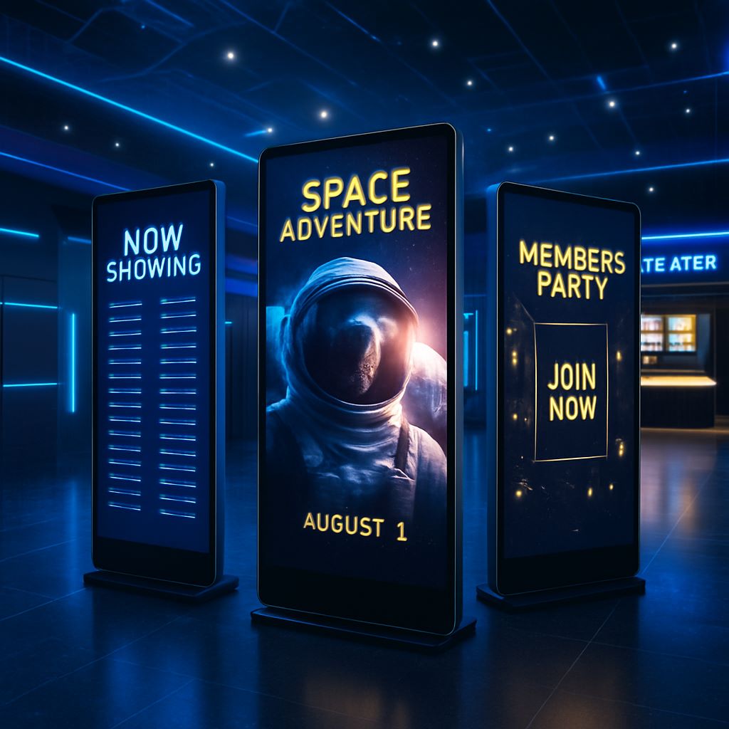 movie theater poster displays